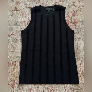 Theory black, monochromatic striped tank, nylon/viscose blend, size S